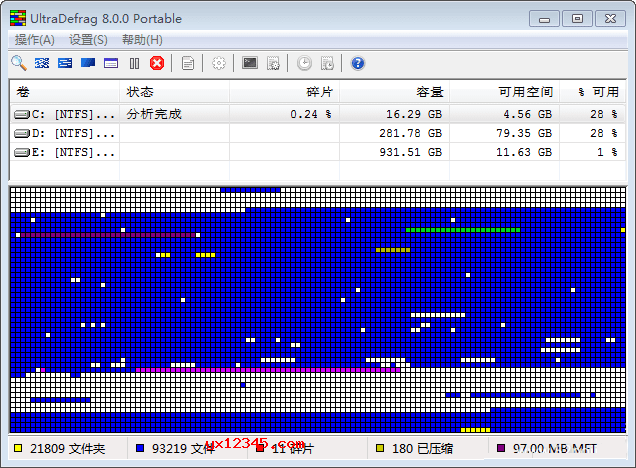 ultradefrag主界面截图
