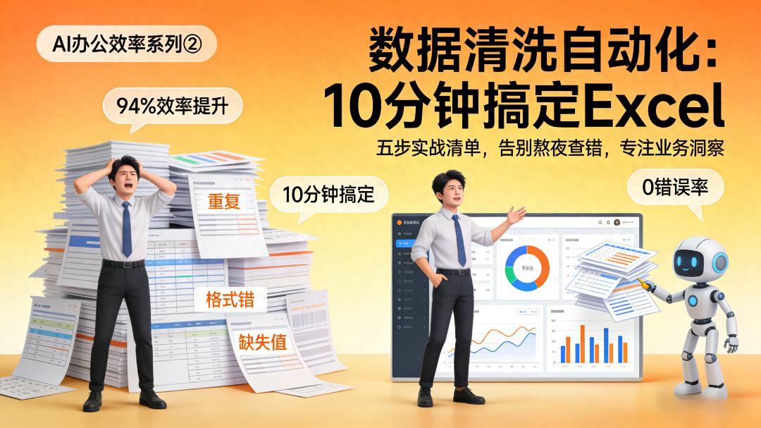 告别报表熬夜!5步AI数据清洗实战清单,10分钟搞定