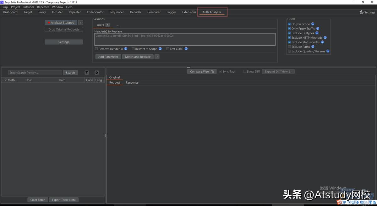 接口越权测试_Burp Suite Auth Analyzer插件_网站用burpsuite抓不到包