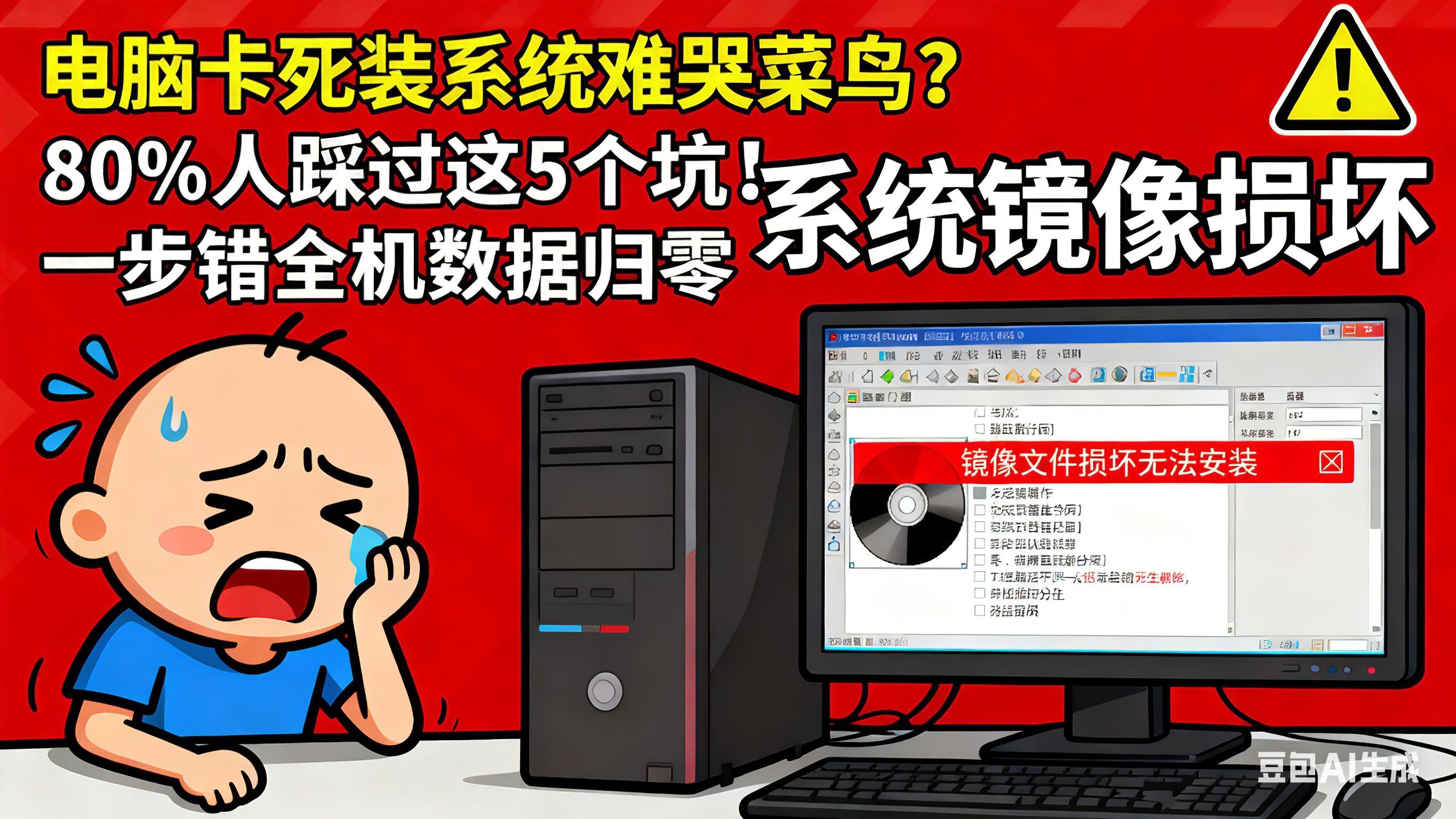 电脑小白必看！重装系统避坑指南，防止重装一半时死机